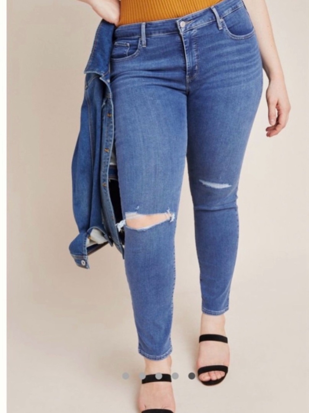 LEVIS Distressed High-Rise Skinny Jeans for Women